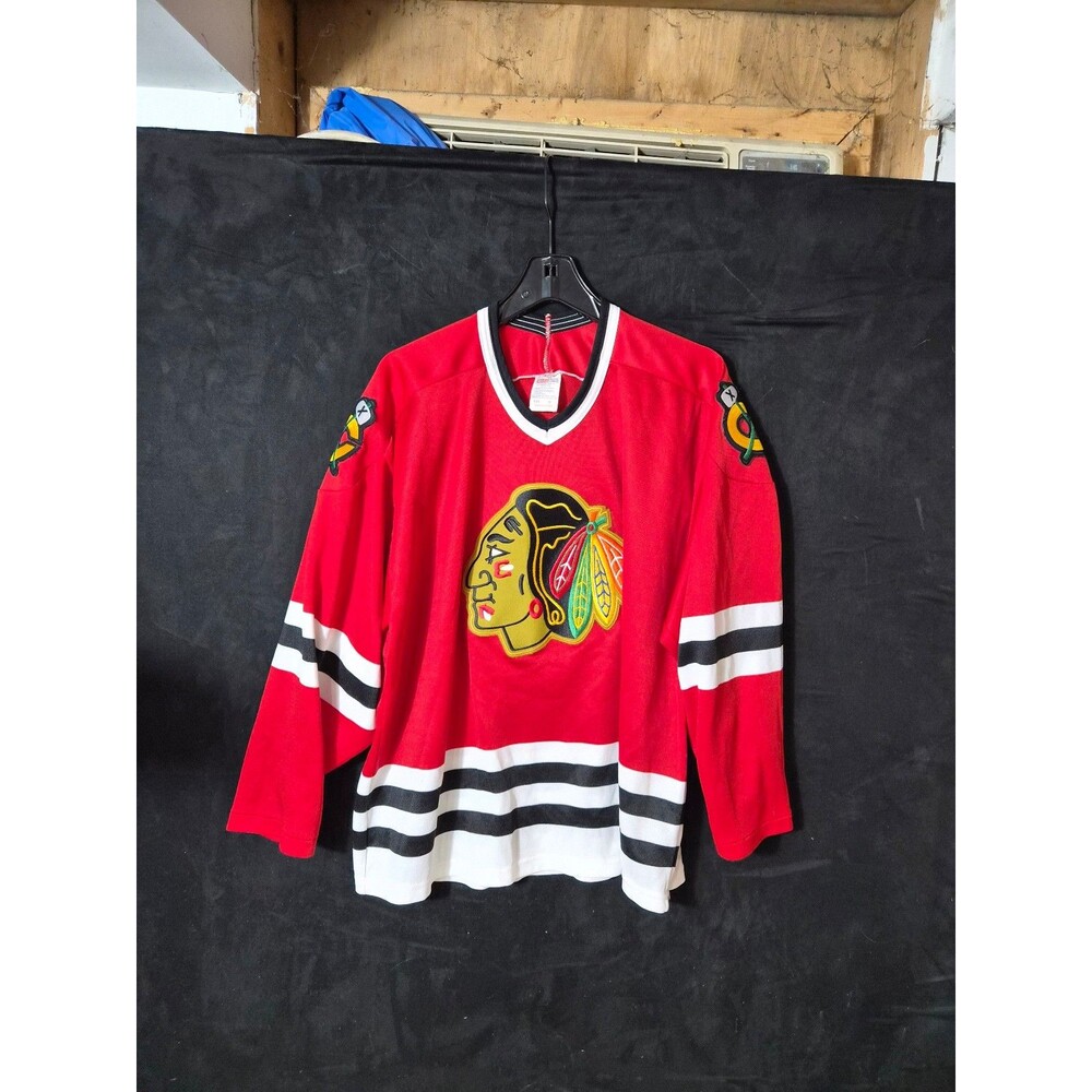 Vintage Chicago Blackhawks Hockey Jersey Maska XL Red NHL Style – Stained